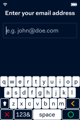 Enter your email address in Ayden terminal.