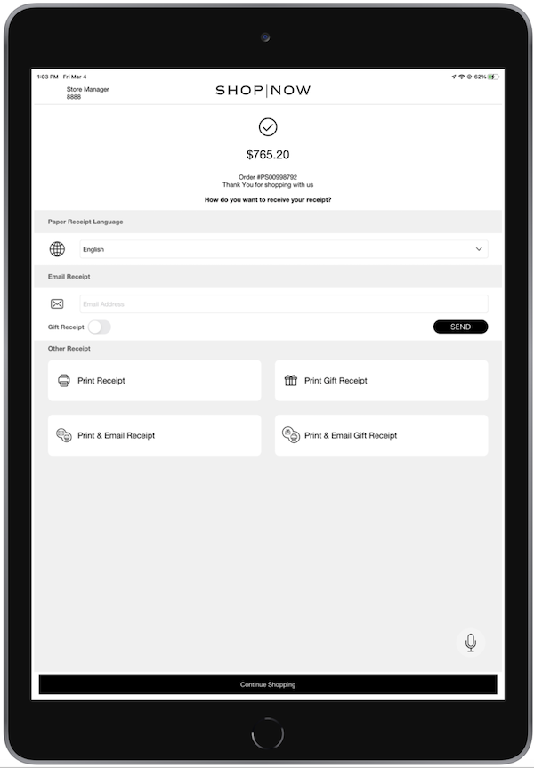 The updated total screen in the POS app on iOS.