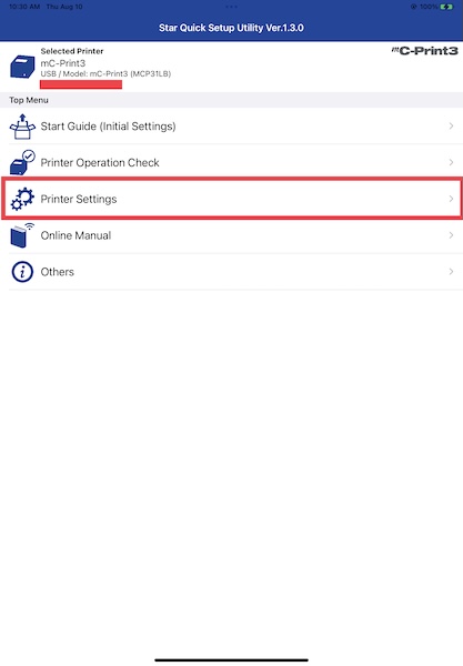 Setup Utility's Printer Nettings