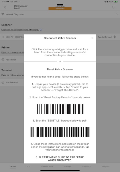 The reconnect scanner window
