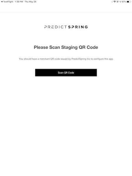 The scan staging QR code dialogue box in the POS app.