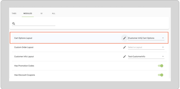 A cart options layout in the CMS for the Standalone option.