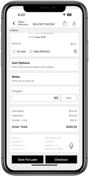 The Tap to Pay Checkout option in the Device Manager