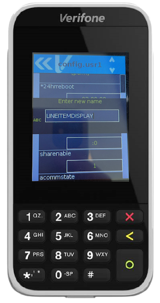 Set the lineitemdisplay value in the config.user1 settings.