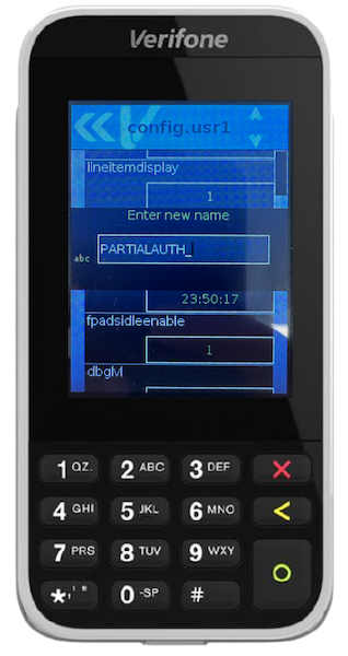 Add the PARTIALAUTH value to the config.usr1 settings.