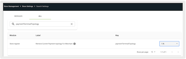 In Search Settings, configure 1:N topology