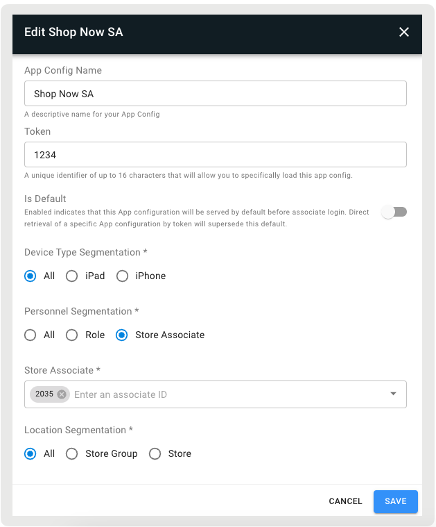 A screenshot shows the App Config Segment Preferences dialog with typical settings.