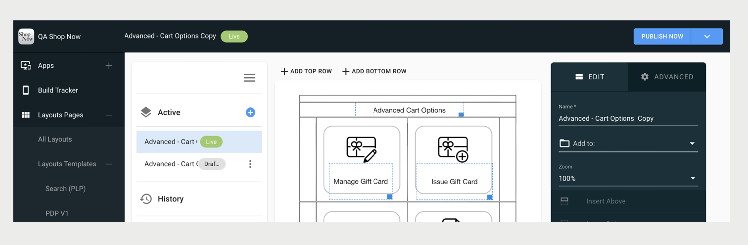 A screenshot show a new layout.