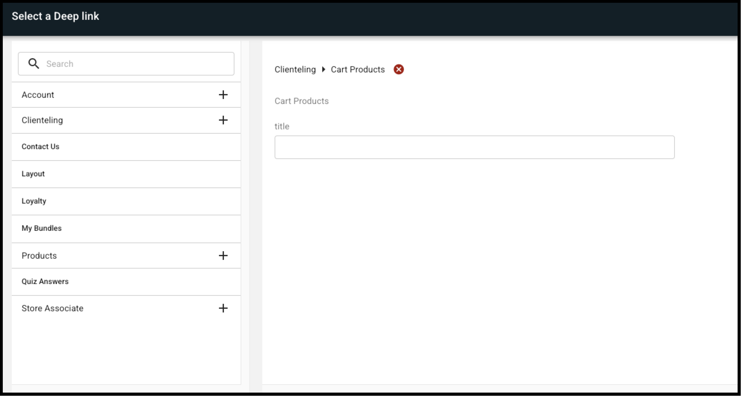 A screenshot shows the deep link options.
