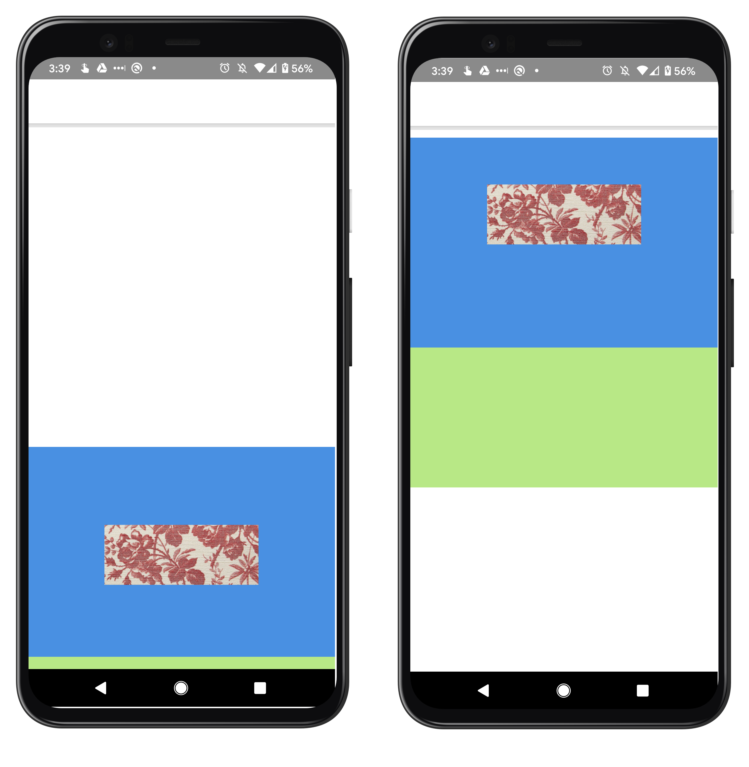 The start and end of a parallax animation.