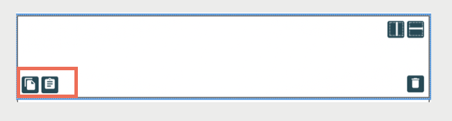 A screenshot highlight the icons for copying and pasting a row.