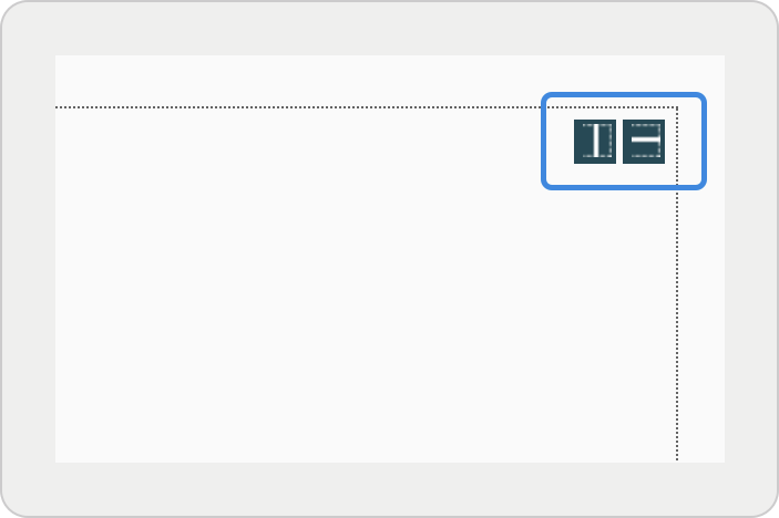 A screenshot shows the icons for horizontally and vertically splitting a cell.