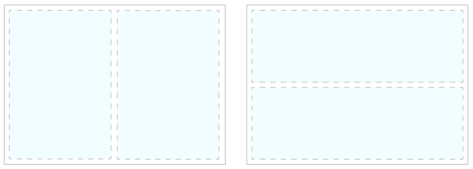 Example shows a cell split horizontally and vertically.