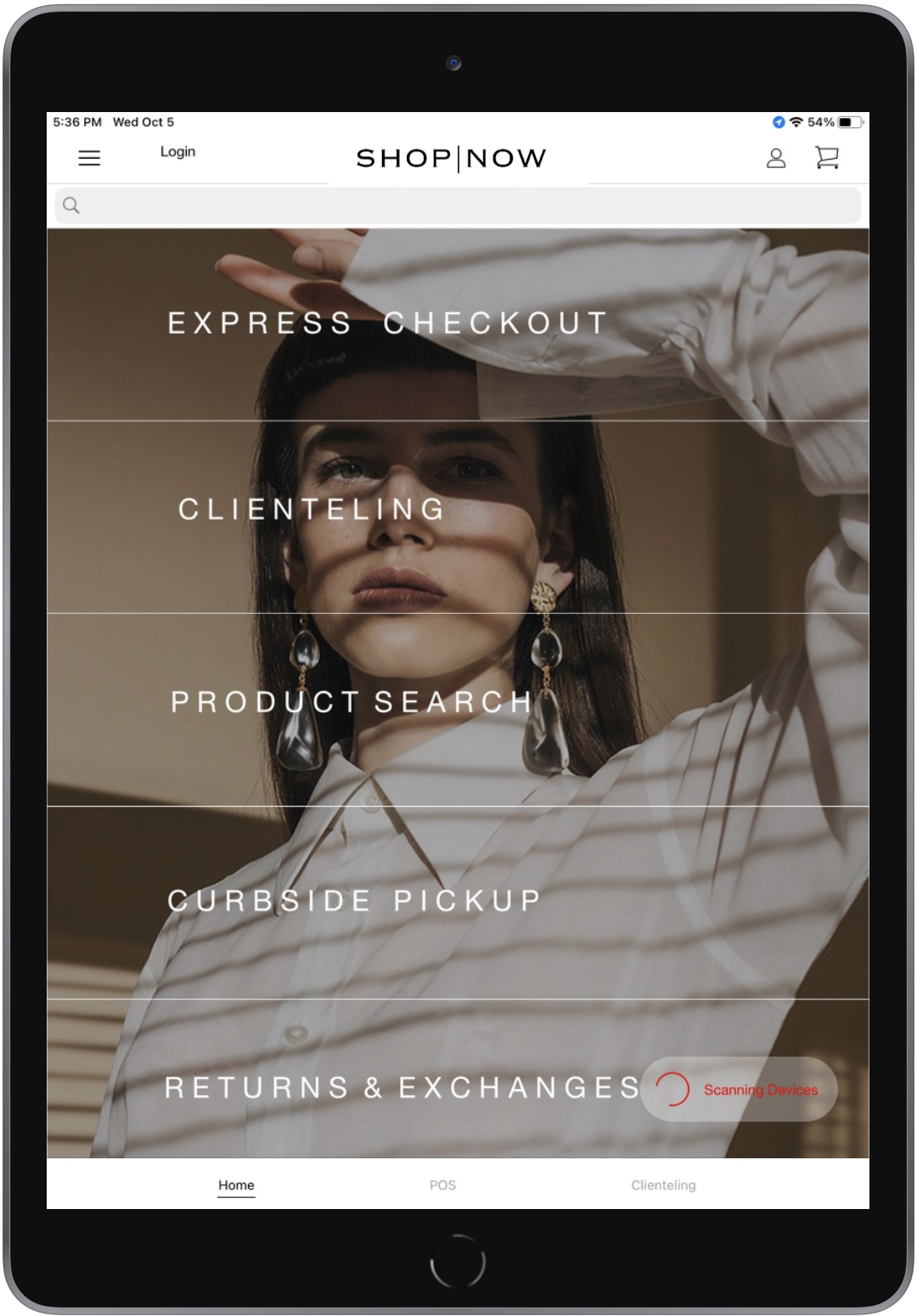 POS app shows five rectangles.