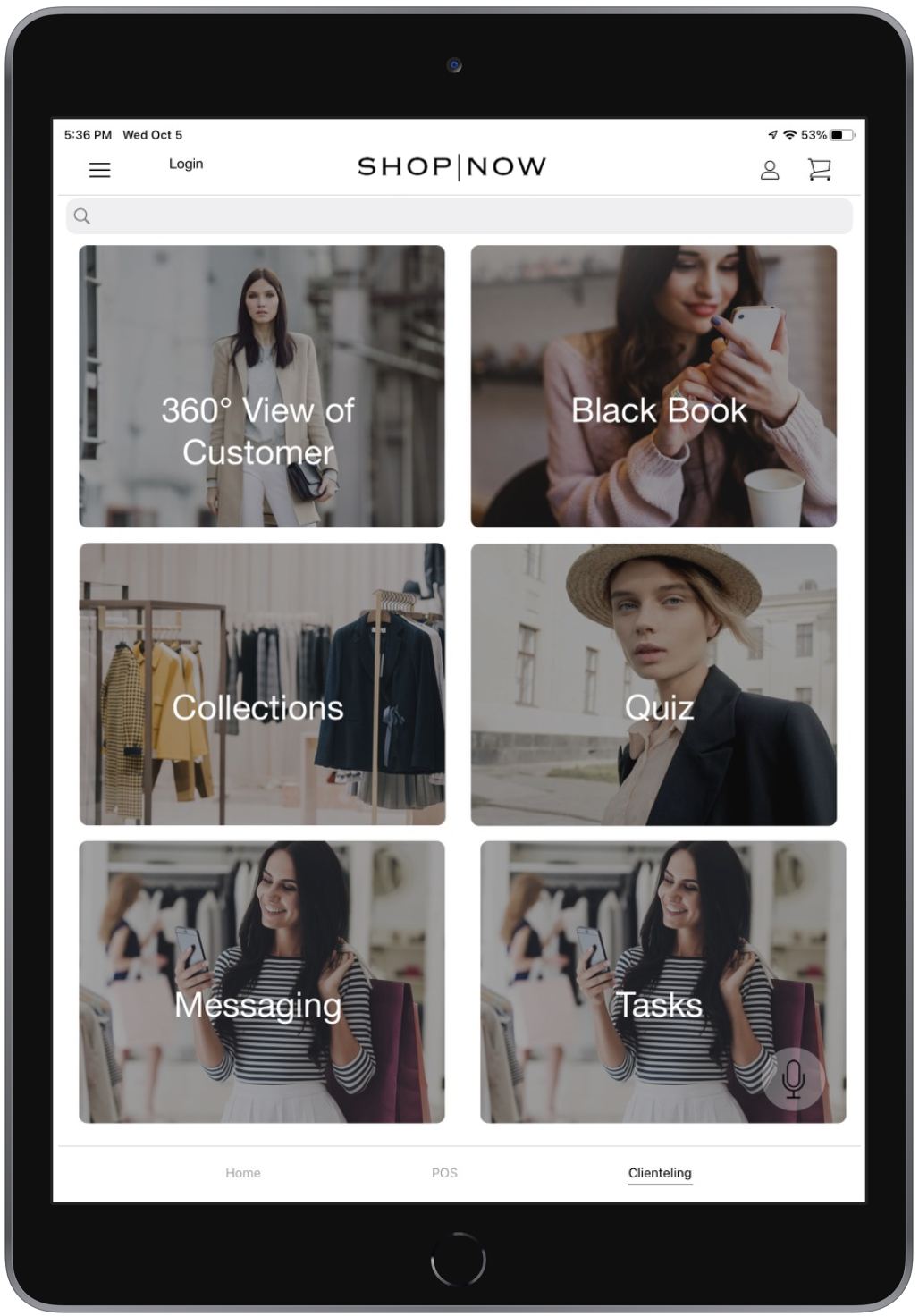 POS app shows six boxes.