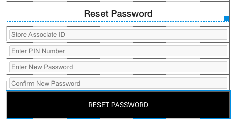 A form displays options for a reset password button.