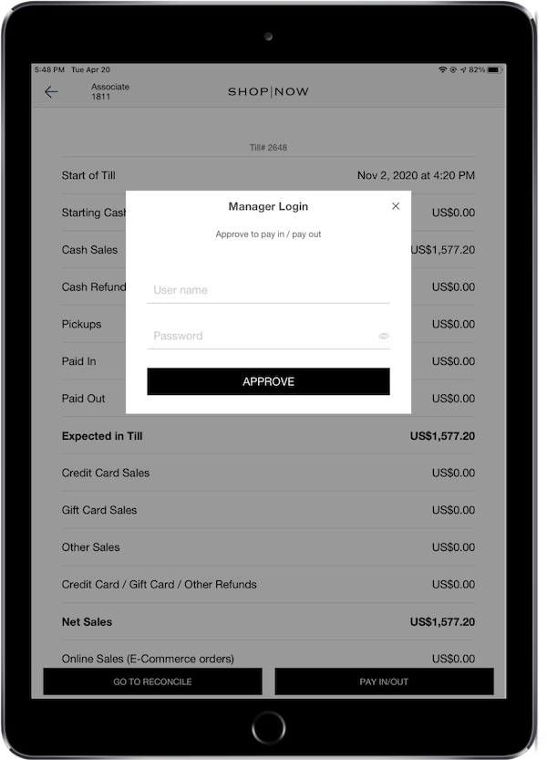 Manager Login to Approve an Action