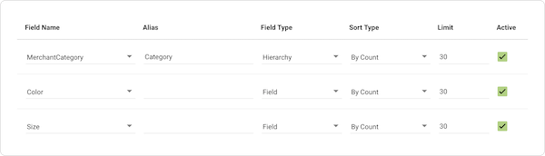 An example App Filter Field configuration