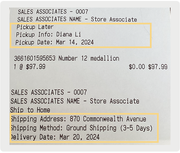 Example Print Receipt