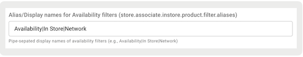 Example of Inventory Availability Filters configuration