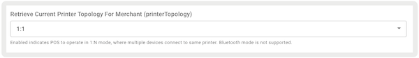 Select 1:1 for Printer Topology on the Store Register screen
