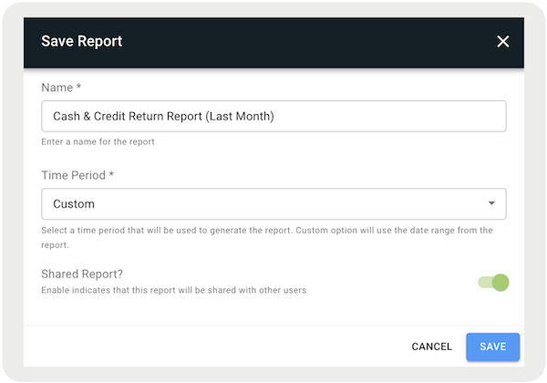 The Save Report Window for an Electronic Journal Report
