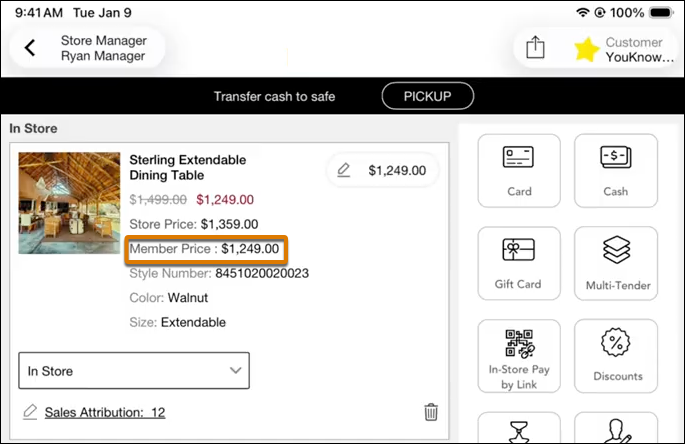 Cart showing member pricing applied.