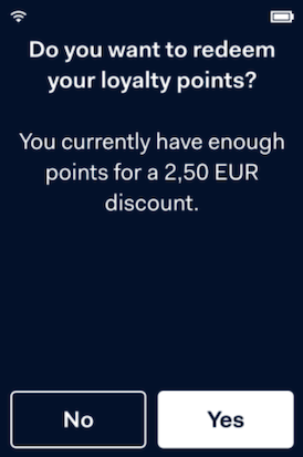 Decide whether to redeem your loyalty points in Ayden terminal.