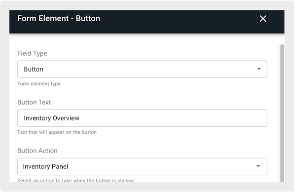 The Form Element Button setting in Point of Sale CMS.