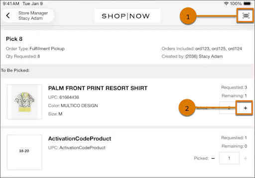 Picklist Screen in POS