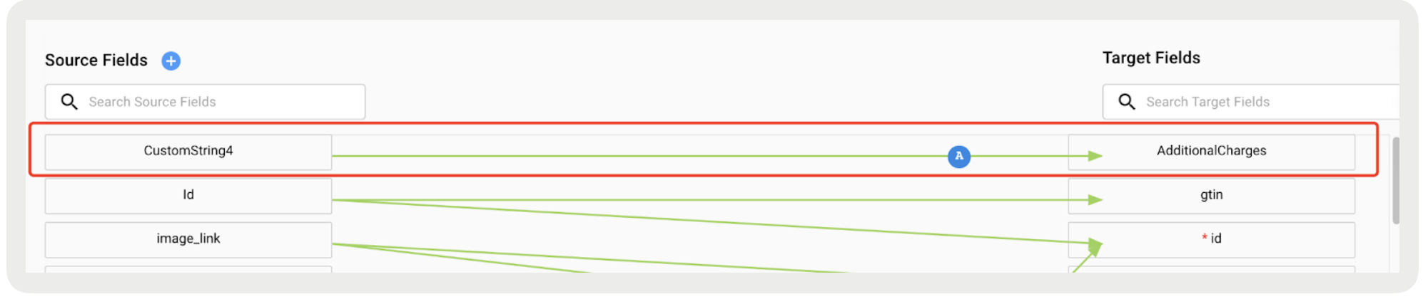Map source fields to target fields.