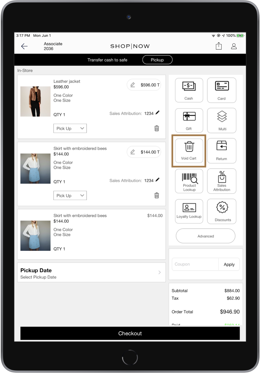 A POS screen shows the option to cancel an order edit.