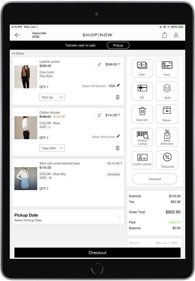 A POS screen showed no refund details.