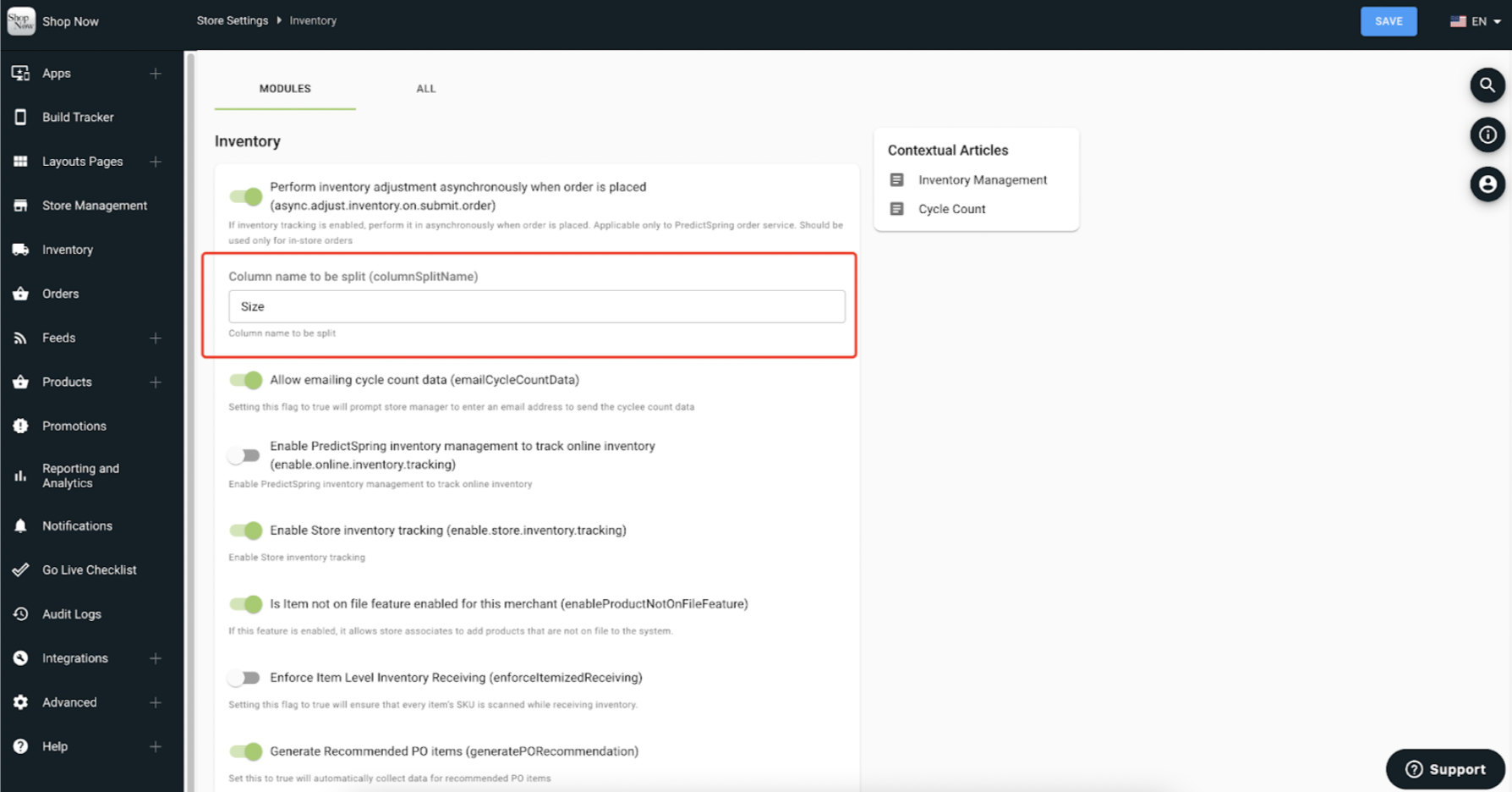 The export role name set in the CMS.
