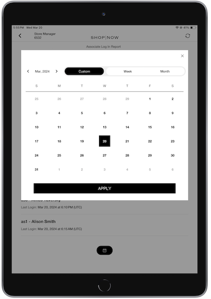 The Report Filter in a POS app build earlier than 9.1.1.