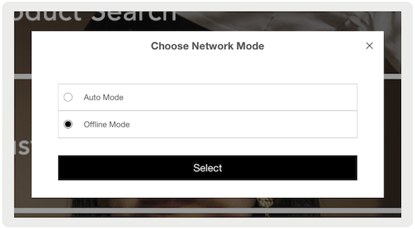 Select either Auto or Offline Network Mode