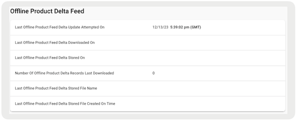 The Offline Product Delta Feed in Point of Sale CMS.