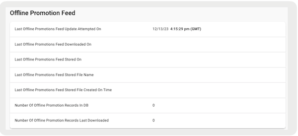 The Offline Promotion Feed in Point of Sale CMS.