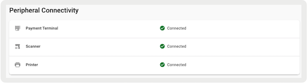 The Perripheral Connectivity report in Point of Sale CMS.