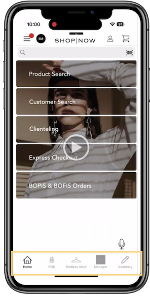 The Hide Home Screen Tab Icon Title turned off in the POS App on iPhone.
