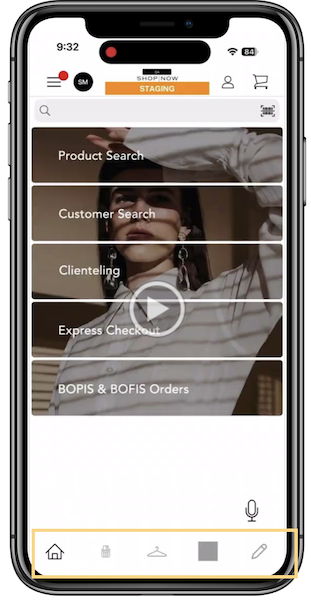 The Hide Home Screen Tab Icon and Title turned on in the POS App on iPhone.