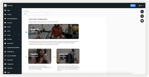 The Store App Configuration in Point of Sale CMS.