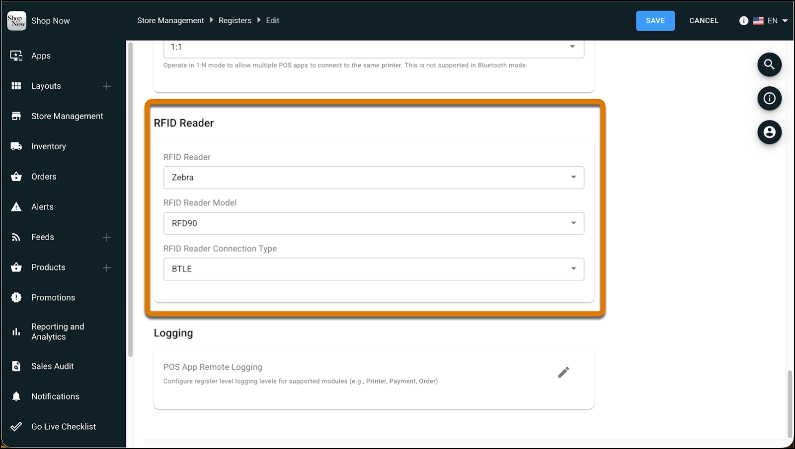The Quote Customer Connectors in Point of Sale CMS.