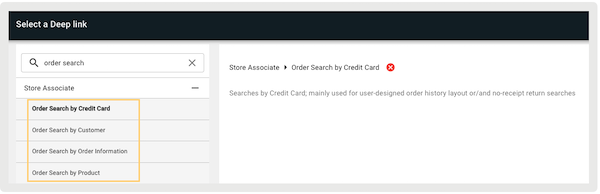 The No Receipt Return deep link configuration in Point of Sale CMS.