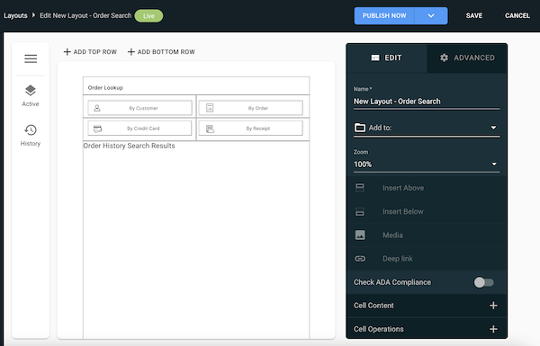 The Order Search section of Point of Sale CMS.