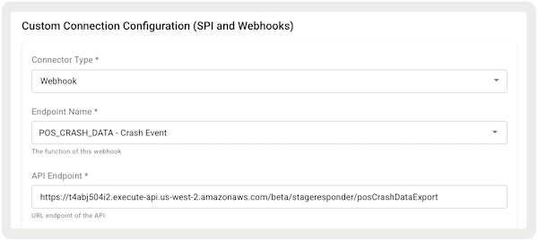 The POS_CRASH_DATA API endpoint set in Point of Sale CMS.