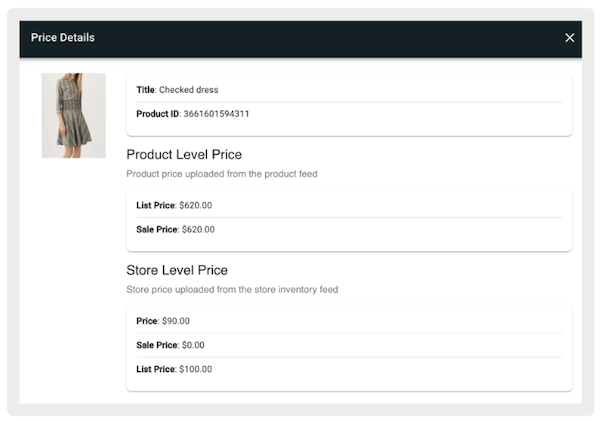 The Price Details page in the POS app.