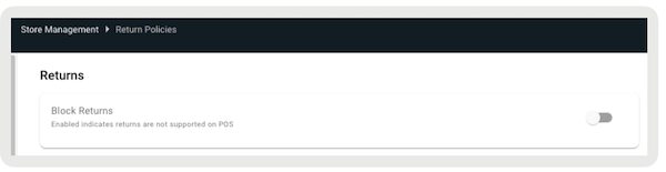 The Return Policies setting in Point of Sale CMS