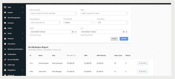 The SA attrubution report in Point of Sale CMS