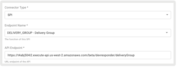 The Delivery Group connector in Point of Sale CMS.